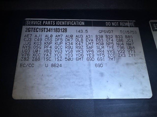 2003-05 Chevy GMC Truck Instrument Cluster Speedometer Gauge Assembly, #1511464915