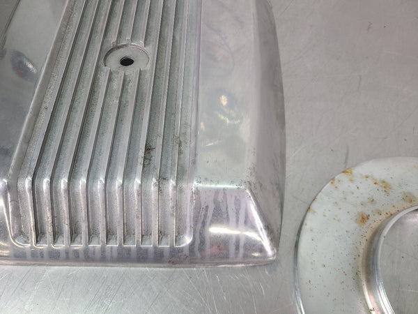 Vintage Cal Custom Aluminum Finned Shaker Hood Scoop Air Cleaner, Ratrod, Hotrod3