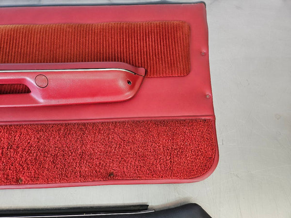 1989 Mustang Fox Body Door Trim Panel Pair, Manual, RH / LH, Red - OEM10