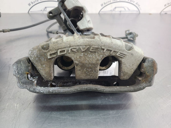 1997-04 C5 Corvette Base Brake Caliper Complete Set w/ Brackets, Silver - OEM2