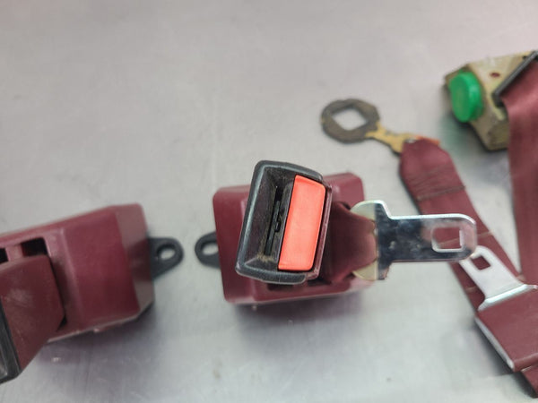 1988-94 GMC Chevy Truck Extended Cab Rear Seat Belt Set, Red - OEM7