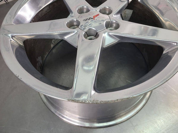 2005-07 C6 Corvette Aluminum 5 Spoke Wheel, Polished QG7, Rear 19x10 - OEM14