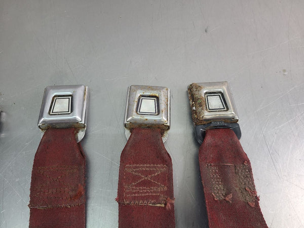1978-79 Ford Bronco Front / Rear Seat Belt / Buckle Set, Red - OEM13