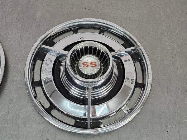 1963 Impala SS 14" Spinner Wheel Hubcap Set of 4, Decent, Nova SS - OEM3