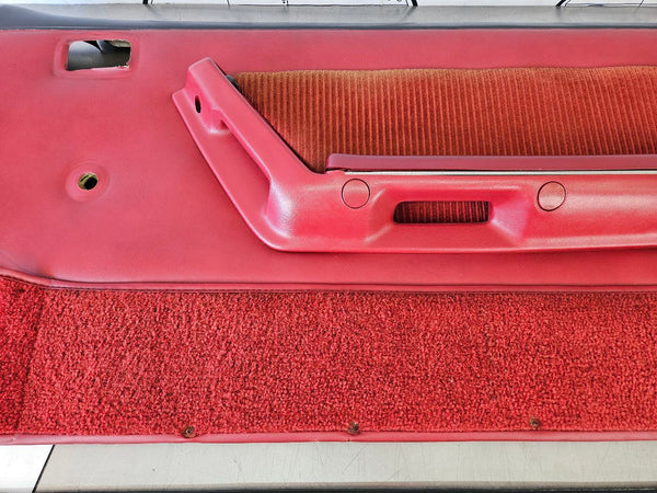 1989 Mustang Fox Body Door Trim Panel Pair, Manual, RH / LH, Red - OEM11