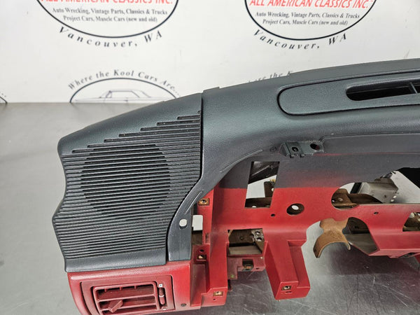 1987-89 Mustang Fox Body Front Dash Panel, Loaded w/ Trim, Glovebox, Black / Red2