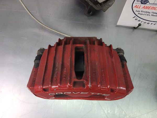 1997-04 C5 Corvette Base Brake Caliper Complete Set w/ Brackets, Red - OEM6