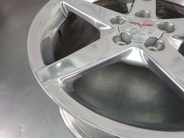 2005-07 C6 Corvette Aluminum 5 Spoke Wheel, Polished QG7, Rear 19x10 - OEM12