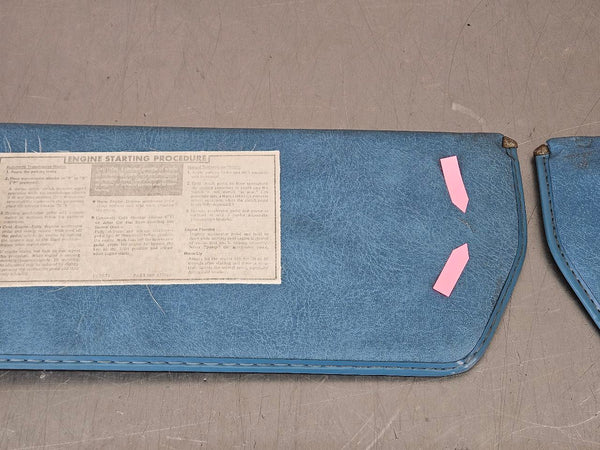 1973-87 Chevy Truck Blue Vinyl Sun Visor Pair, LH / RH - OEM2