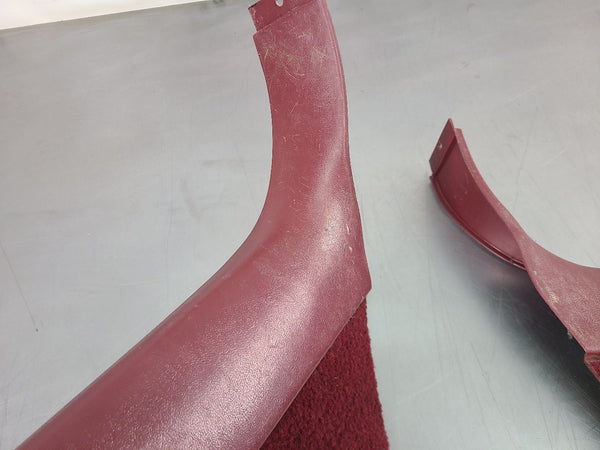 1988-94 GMC Chevy Truck Interior Kick Panel Pair, Carpeted, Red, LH/RH - OEM9