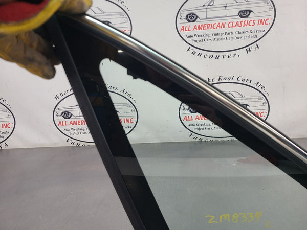 1995-96 Chevy Impala SS LH Left Side Rear Quarter Glass, Chrome Trim - OEM8