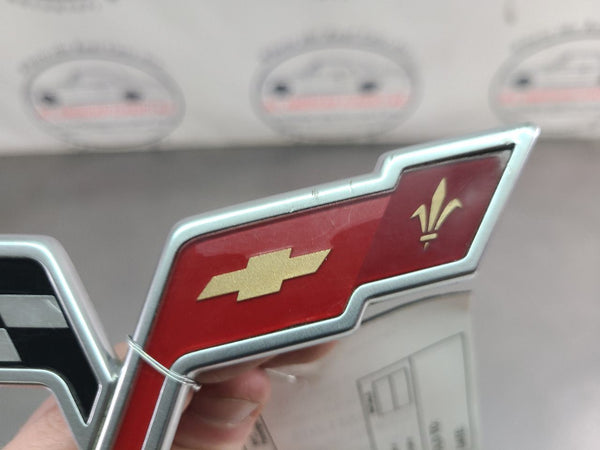 2005-13 C6 Corvette Rear Bumper Factory Emblem - OEM3