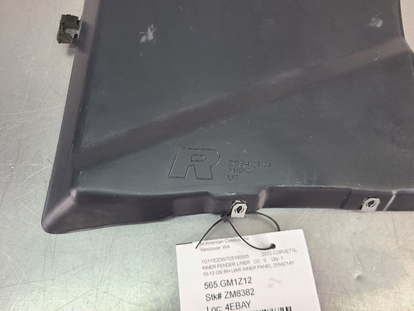 2010-13 C6 Corvette RH Grand Sport Front Fender Inner Lower Rear Panel, 259421411