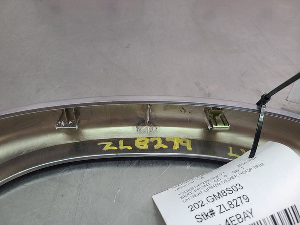 200306 Chevy SSR Drivers Seat Upper Silver Headrest Hoop Trim  OEM9