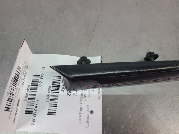 2010-13 C6 Corvette Grand Sport Front Fender Emblem, Right Passenger Side, Black4