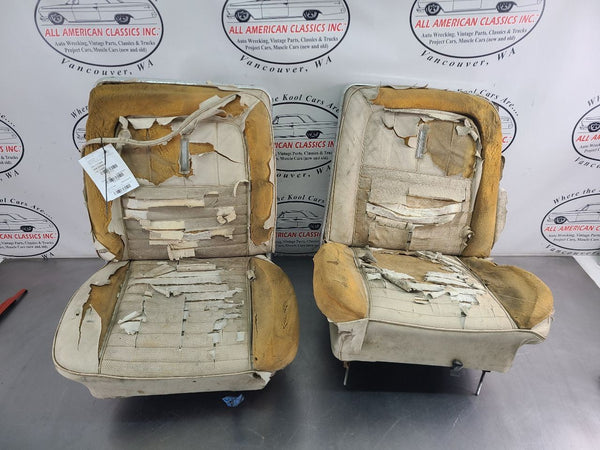 1966-67 Ford Fairlane Factory Bucket Seat Pair, Good Cores! - OEM1