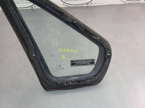 1995-96 Impala SS Passenger Right Side Rear Quarter Glass w/ Chrome Trim - OEM11