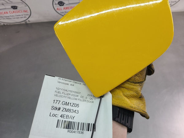 2005 C6 Corvette Exterior Fuel Filer Door w/ Hinge, Millennium Yellow - OEM1