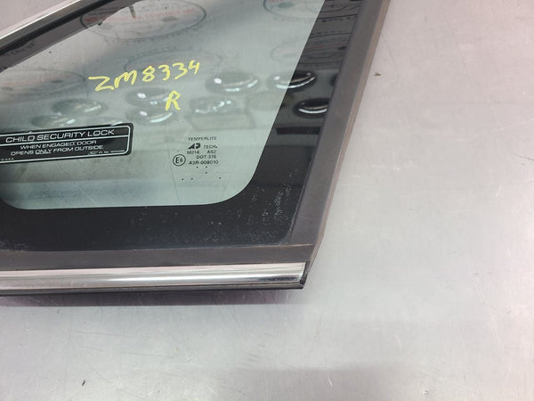 1995-96 Impala SS Passenger Right Side Rear Quarter Glass w/ Chrome Trim - OEM7
