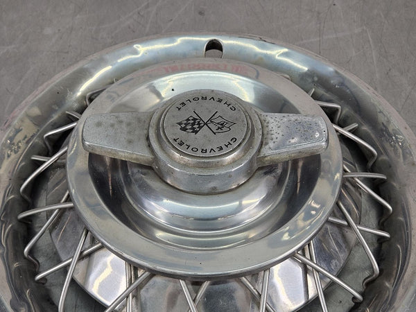1962 63 Impala Nova Corvair Spinner Wire Spoked Wheel Hubcap - OEM9