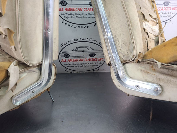 1966-67 Ford Fairlane Factory Bucket Seat Pair, Good Cores! - OEM19