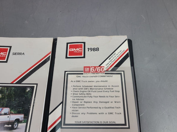1988 GMC K3500 Sierra Pickup Truck Factory Owners Manual w/ Case - OEM5