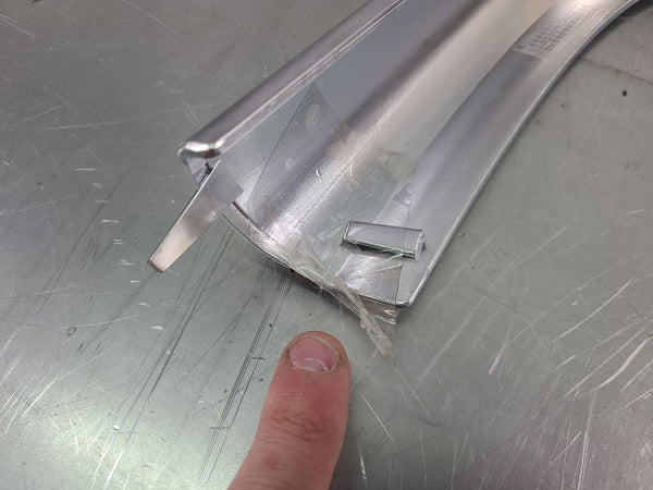 200306 Chevy SSR Drivers Seat Upper Silver Headrest Hoop Trim  OEM10