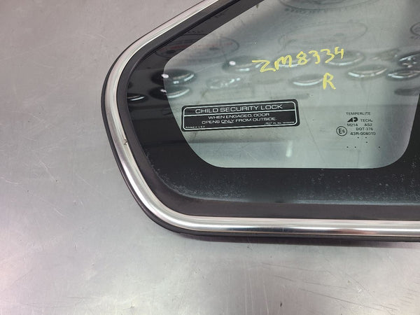 1995-96 Impala SS Passenger Right Side Rear Quarter Glass w/ Chrome Trim - OEM6
