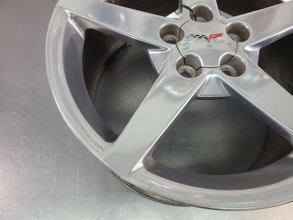 2005-07 C6 Corvette Aluminum 5 Spoke Wheel, Silver QG6, Rear 19x10 - OEM5