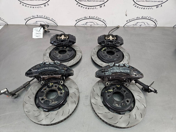 2014-19 C7 Corvette Z51 Complete Brake Caliper Set w/ Rotors, Front and Rear 0