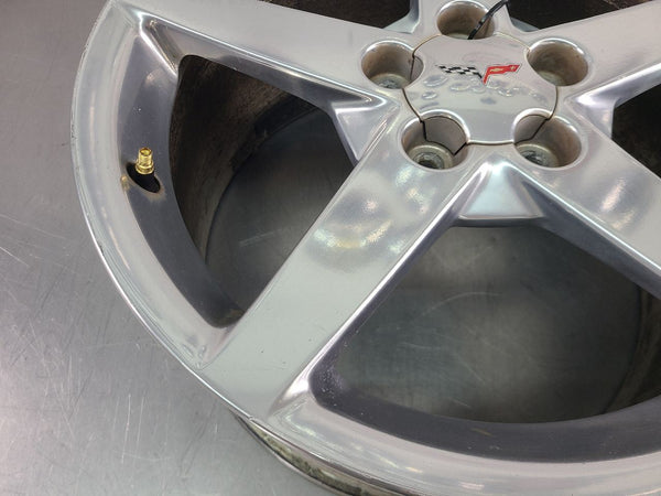 2005-07 C6 Corvette Aluminum 5 Spoke Wheel, Silver QG6, Rear 19x10 - OEM5
