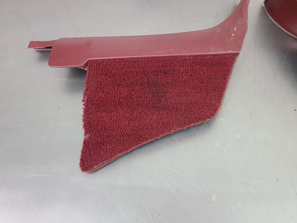 1988-94 GMC Chevy Truck Interior Kick Panel Pair, Carpeted, Red, LH/RH - OEM4