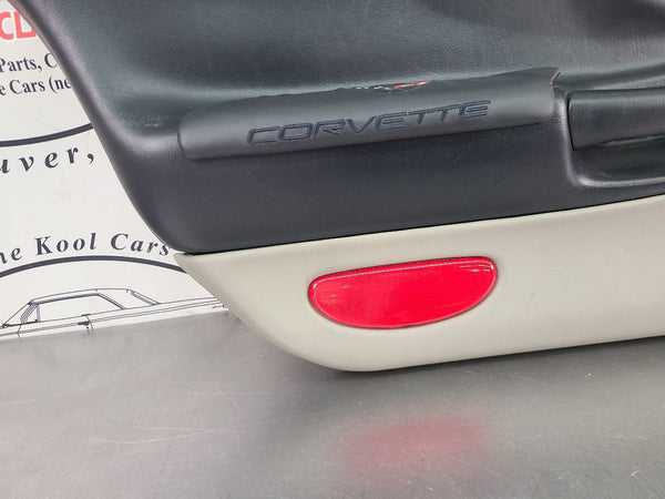 1997-04 C5 Corvette Door Trim Panel Assemby, Left Driver Side, Black / Gray 19