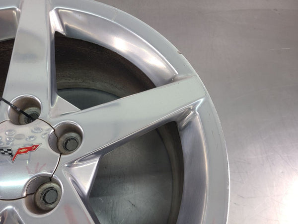 2005-07 C6 Corvette Aluminum 5 Spoke Wheel, Silver QG6, Rear 19x10 - OEM3