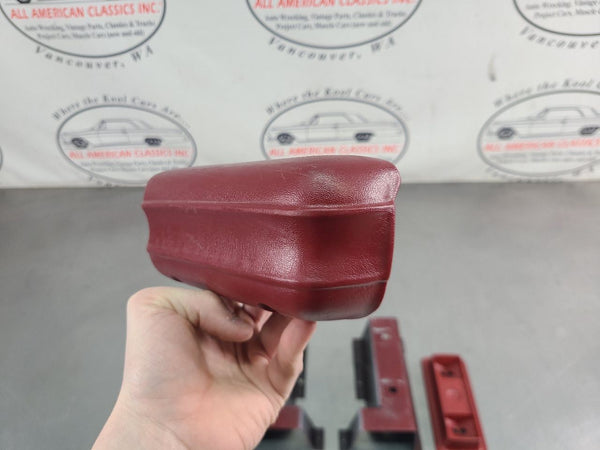 1979 Ford Bronco Rear Armrest Pair w/ Mounting Brackets, Left / Right, Red - OEM4