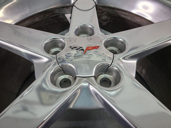 2005-07 C6 Corvette Aluminum 5 Spoke Wheel, Polished QG7, Rear 19x10 - OEM15