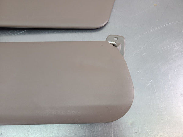 1987-93 Ford F150 F250 F350 Truck Front Sun Visor Pair, Vinyl, Tan, RH/LH - OEM3