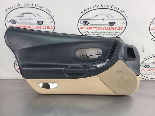 1997-04 C5 Corvette Door Trim Panel Assemby, Left Driver Side, Black / Oak Tan0