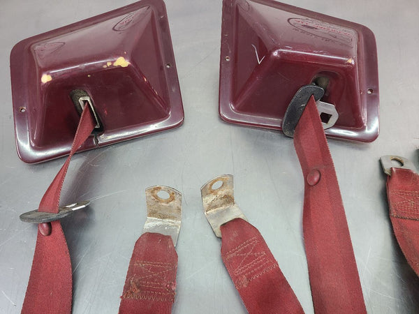 1978-79 Ford Bronco Front / Rear Seat Belt / Buckle Set, Red - OEM5