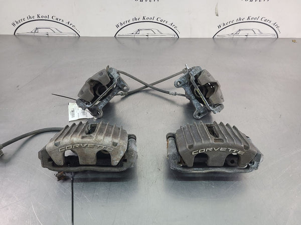 1997-04 C5 Corvette Base Brake Caliper Complete Set w/ Brackets - OEM0