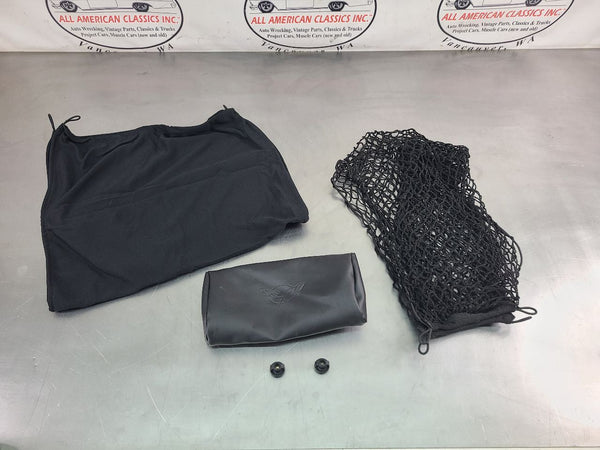 1997-04 C5 Corvette Rear Hatch Cargo Net / Cargo Cover w/ OEM Leather Pouch Bag0