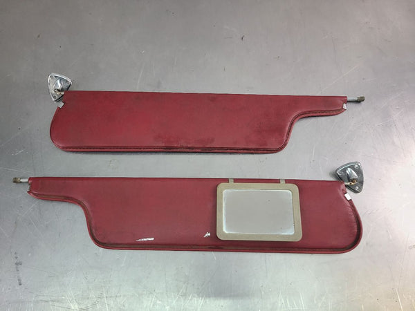 1978-79 Ford Bronco, 1973-79 Truck Front Sun Visor Pair, Left / Right, Red - OEM0