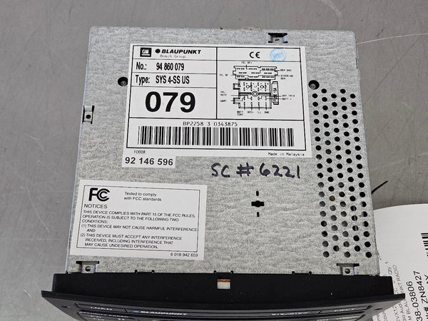 2004-06 GTO Factory Blaupunkt Radio Assembly, AM-FM-Clock-CD Player. #94 860 0794