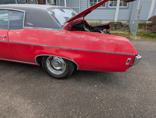 1969 Impala, Caprice, Back of Hood Moulding Trim Strip - OEM15