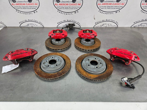 2014-19 C7 Corvette Front and Rear Factory Brake Caliper / Rotor Set, 52k Miles0