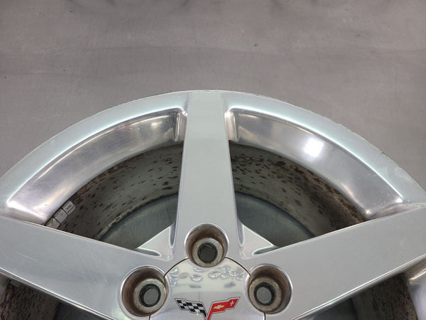 2005-07 C6 Corvette Factory 5 Spoke Wheel QG6, Silver, Front, 18x8.5 - OEM2