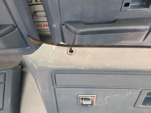 1981-91 Chevy GMC Suburban Power Door Trim Panel Full Set, Blue - OEM16