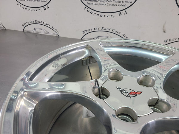 2000-04 C5 Corvette Factory 5 Spoke Wheel, Polished QF5, Rear, 19x9.5 - OEM7