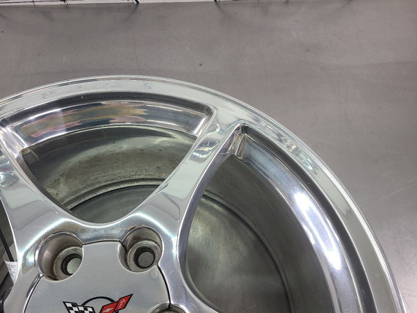 2000-04 C5 Corvette Factory 5 Spoke Wheel, Polished QF5, Rear, 19x9.5 - OEM3