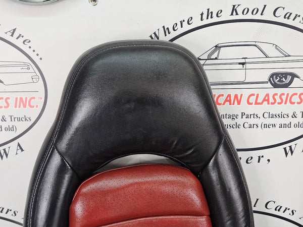 1997-04 C5 Corvette Sport Seat Pair, Black and Red, Right / Left - OEM1